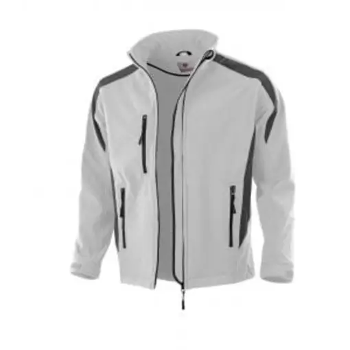 Softshell werkjas wit/grijs Qualitex