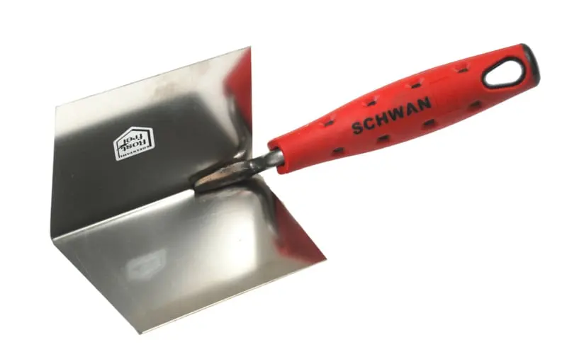 Hoektroffel inwendig voor gips 75 × 110 mm met softgreep RVS Schwan