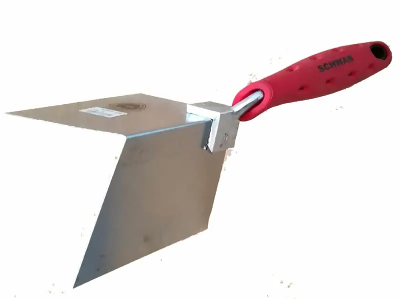 Hoektroffel uitwendig voor gips 97 × 120 mm met softgreep RVS Schwan