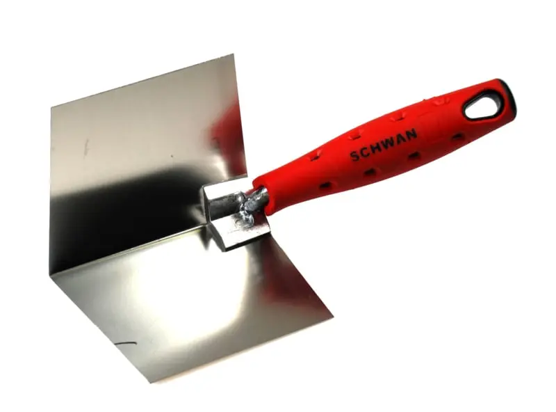 Hoektroffel inwendig voor gips 97 × 120 mm met softgreep RVS Schwan