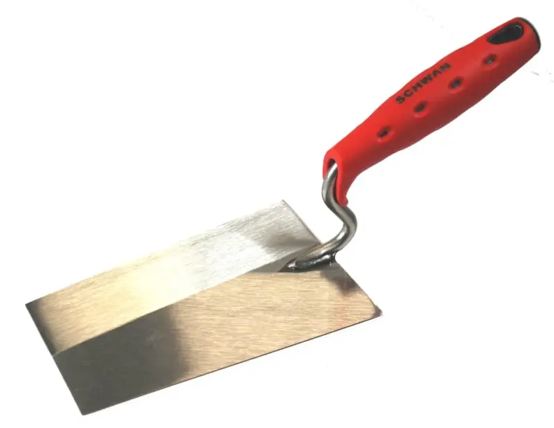 Stukadoorstroffel recht doorgelast 180 mm met softgreep RVS Schwan