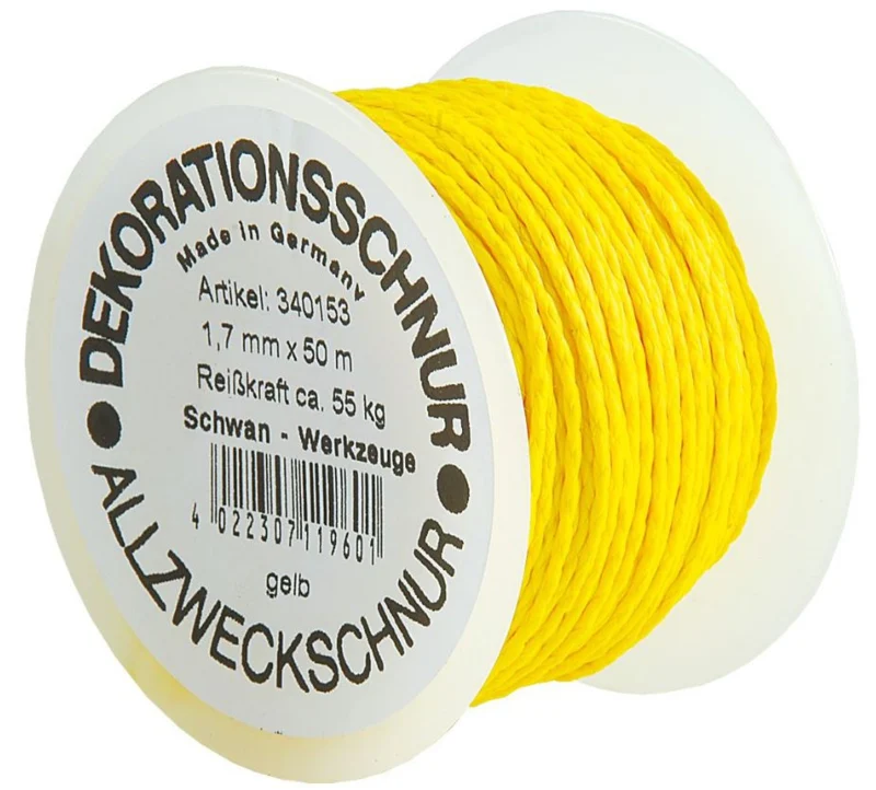 340051 – Metselkoord geel PP 1,7 mm. 50 mtr. gevlochten