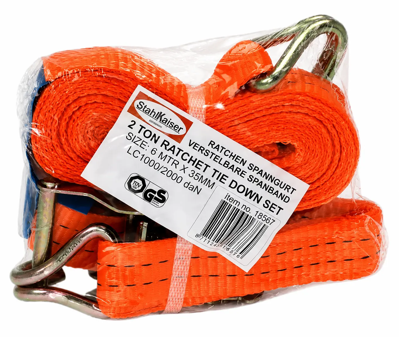 Spanband robuust nauw geweven riem + ratel 35 mm x 6 mtr