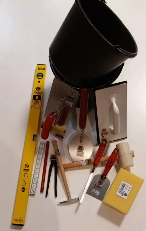 Gereedschapspakket tegelzetter basis / 19 stuks gereedschap, zie uitgebreide omschrijving