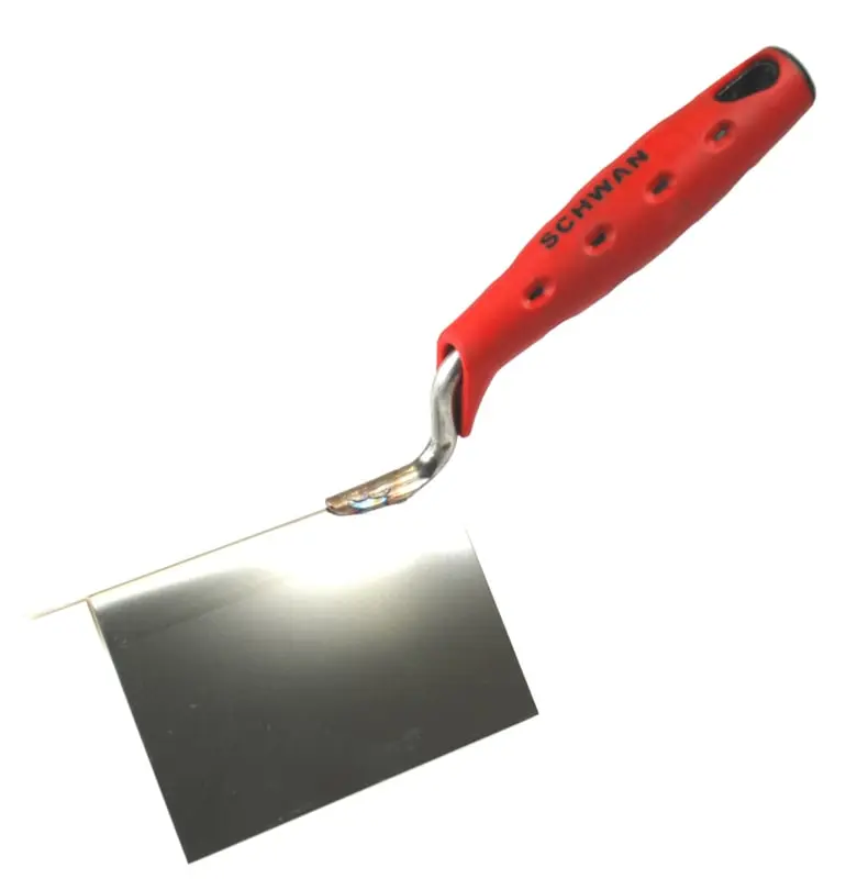 Hoektroffel uitwendig voor gips 75 × 110 mm met softgreep RVS Schwan