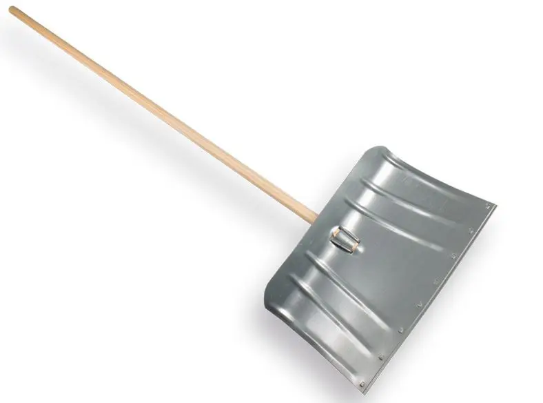 Sneeuwschuiver Alpin kunststof 40 cm met alu strip, beuken steel en kunststof D-greep