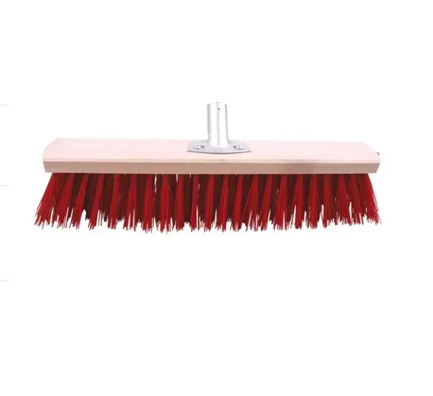 Straatbezem 40 cm met steelhouder rode vezel